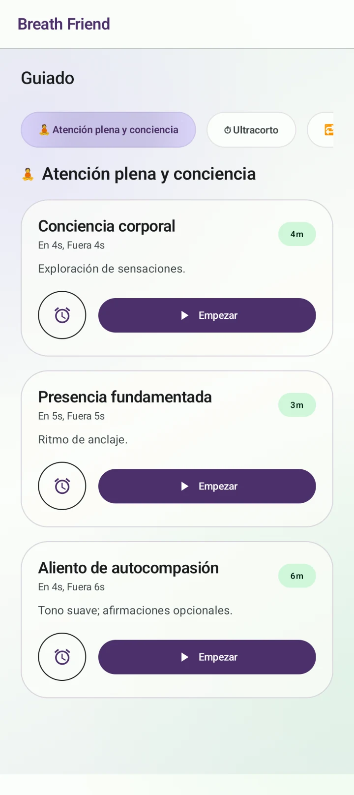 Una pausa consciente · Conciencia corporal