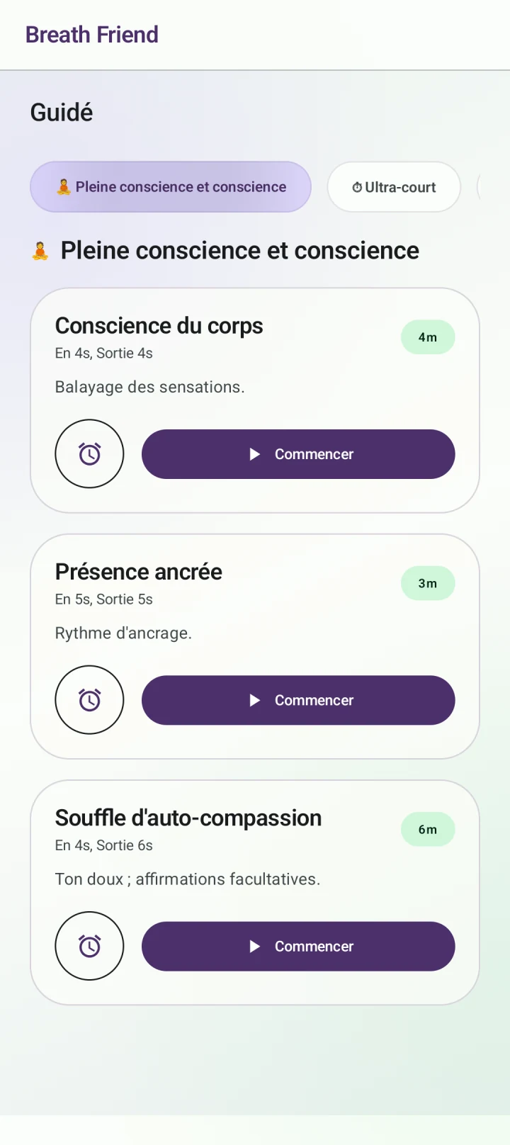 Une pause attentive · Conscience du corps