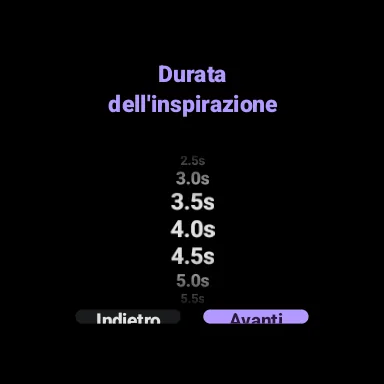 Selettore della durata dell'inspirazione su Wear OS