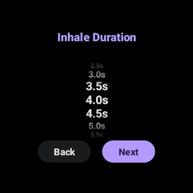 Wear OS duration picker for a custom breathing phase