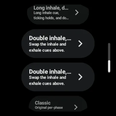 Haptic pattern selector on Wear OS
