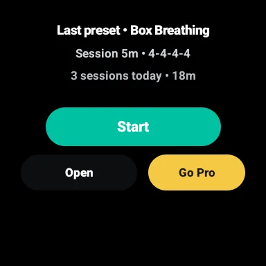 BreathFriend quick-start tile on Wear OS