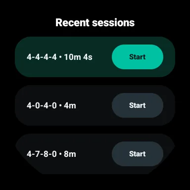 Recent sessions tile on Wear OS