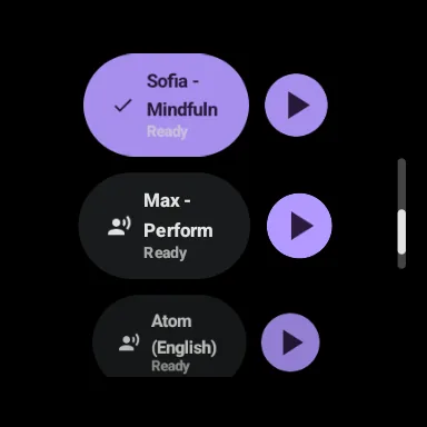 BreathFriend Wear OS transition voice selector